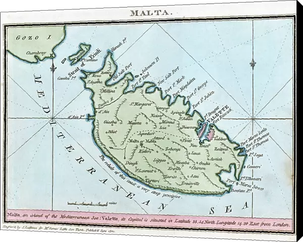 Chart of Malta, 1801 (print)