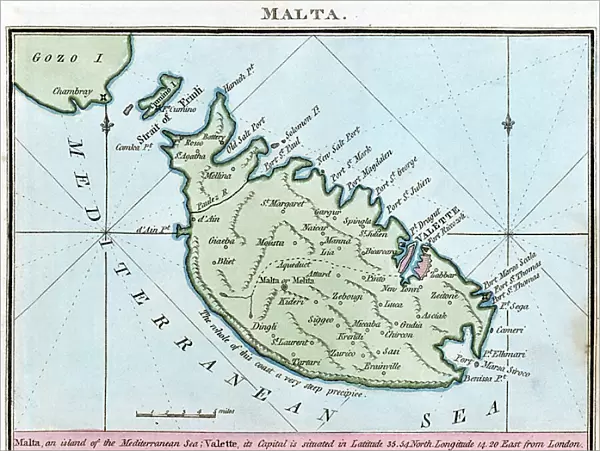 Chart of Malta, 1801 (print)