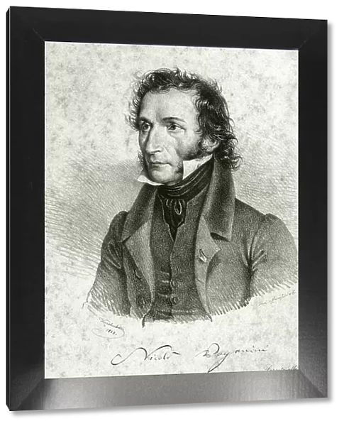 Portrait of Niccolo Paganini, engraving at Artaria (engraving)