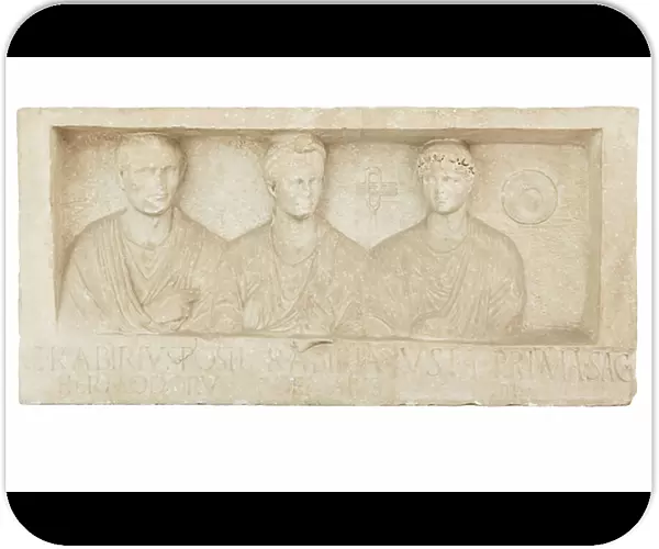 Funerary monument, tomb of Rabiri, relief of priestess of Isis and deceased, 40 BC, from via Appia (sculpture)
