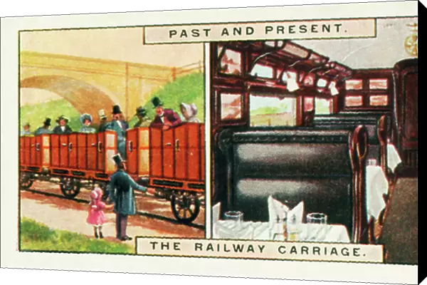 Past & Present: The Railway Carriage (colour litho)