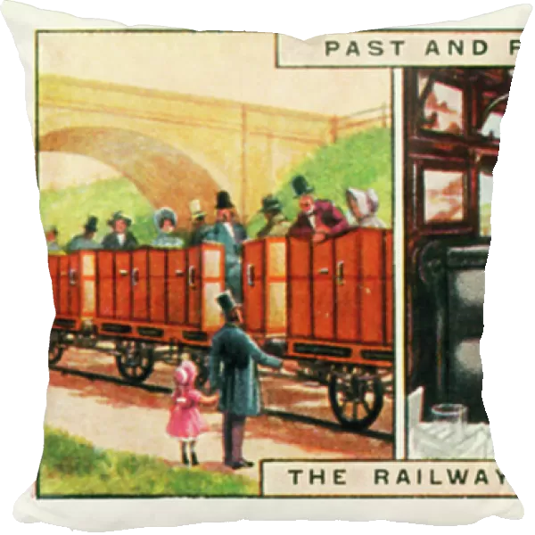 Past & Present: The Railway Carriage (colour litho)