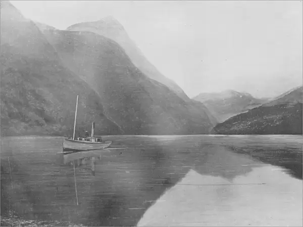 New Zealand, 1890s: North Fiord (b / w photo)