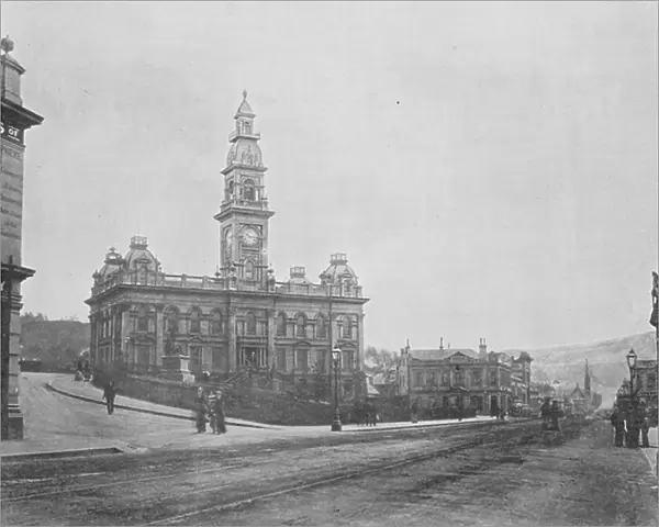 New Zealand, 1890s: Town Hall (b / w photo)