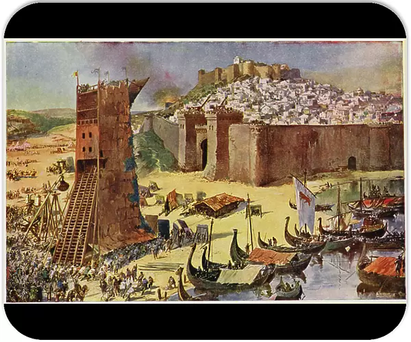 Capture of Lisbon, 1147 (colour litho)