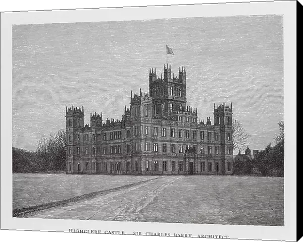 Highclere Castle, Sir Charles Barry, Architect (engraving)