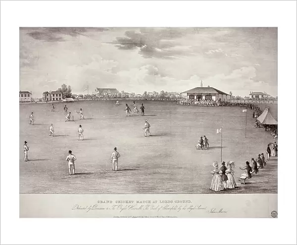 Grand Cricket Match at Lords, etching by J.Moore, 1837