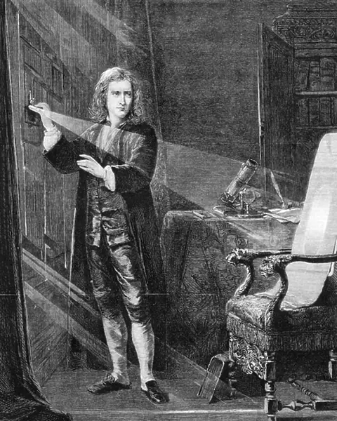 Isaac Newton English scientist and mathematician, c.1879 (engraving)