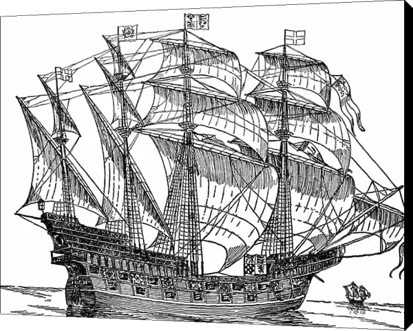 A 16th Century Tudor naval ship or Carrack