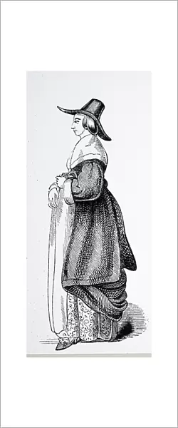 London citizen's wife in Puritan times, 1850