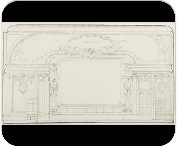 Designs for the interior of the Oxford and Poland Street Cinematograph Theatre: Auditorium screen wall, c.1910 (pencil on paper)
