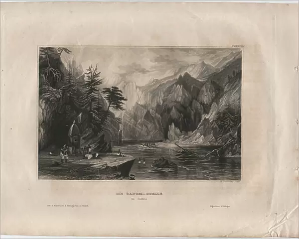 The Ganges spring, 1838 (engraving)