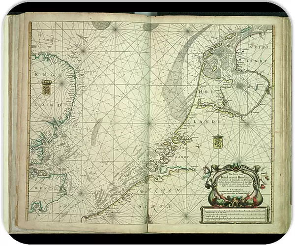 Pas-caert van Texel tot aen de Hoofden, 1661 (print, paper)