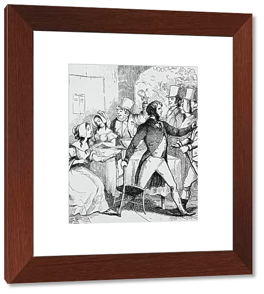 Captain Dobbin seeing off onlookers, 1850