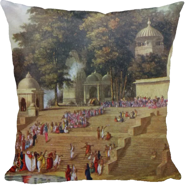 Painting depicting the sacred city of Varanasi and the River Ganges