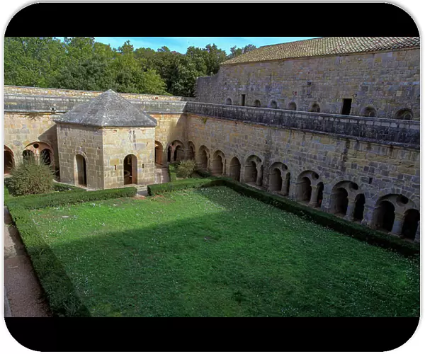 Thoronet Abbey. The cloister with the Pavillion of the lavabo