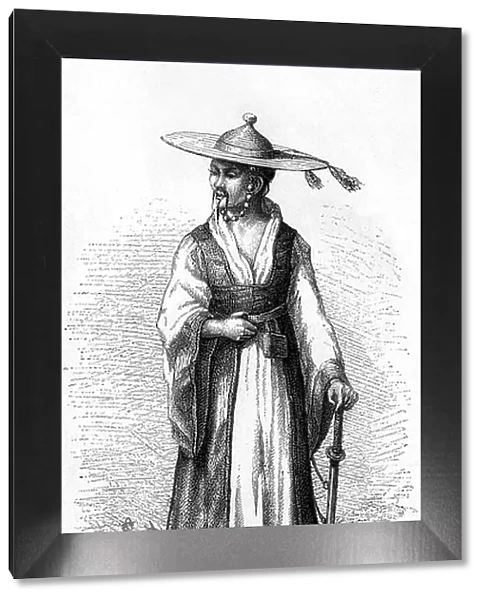 Mandarin in Korea in 1866: drawing by M.H. Zuber in the newspaper 'Le tour du Monde', 1873