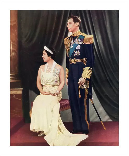 King George VI and Queen Elizabeth. George VI, Albert Frederick Arthur George 1895 to 1952. King of the United Kingdom and the Dominions of the British Commonwealth. Elizabeth Angela Marguerite Bowes-Lyon, 1900 to 2002. Queen Consort
