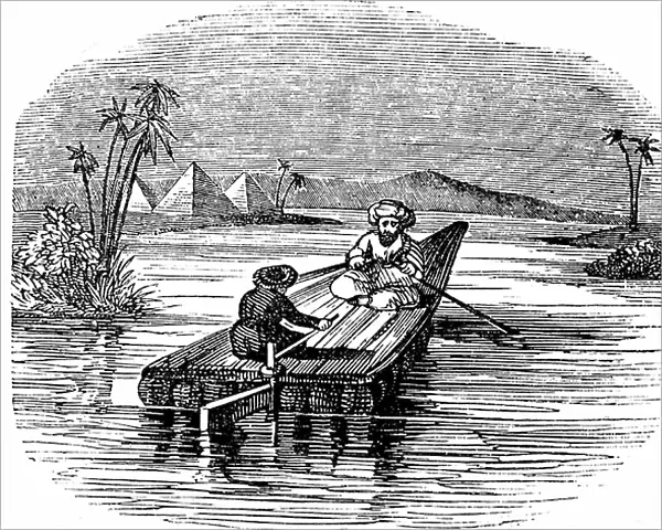 A pottery raft on the River Nile, 1850