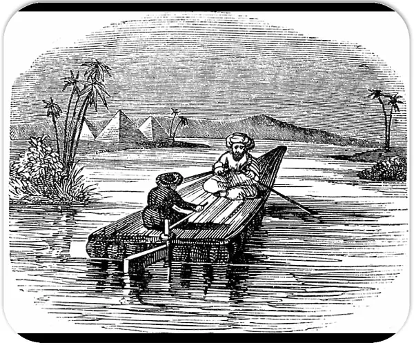 A pottery raft on the River Nile, 1850