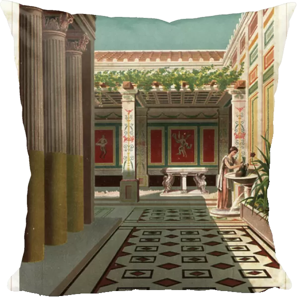 House of Ariadne or the House of the Coloured Capitals, VII.4.31 / 51, Pompeii. Chromolithograph and illustration by G. Autoriello from Antonio Niccolinios Pompeii: Views and Restorations (Pompeii: Essaies et Restorations)