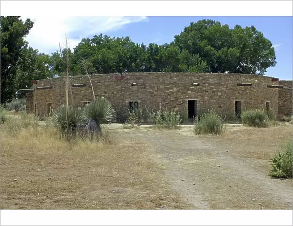 A great kiva reconstructed at Aztec National Monument, an Anasazi / Ancestral Puebloan village in New Mexico