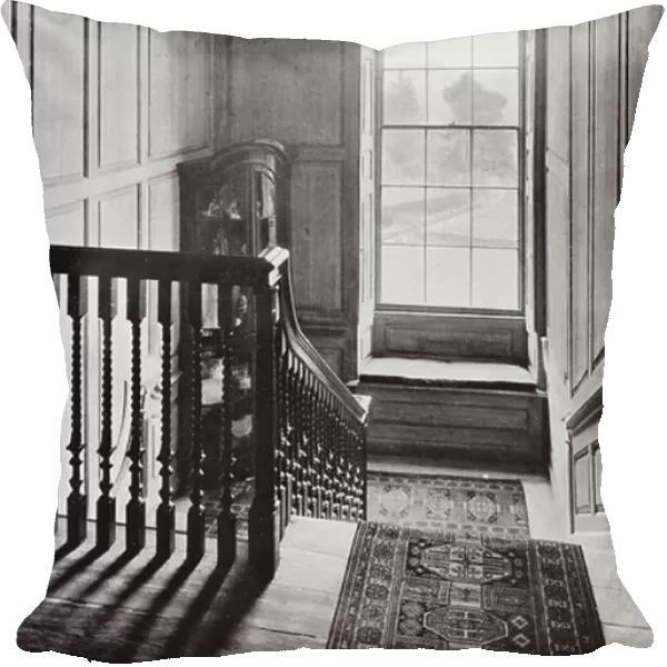 The Barons, Reigate, The Staircase from the Landing (b / w photo)