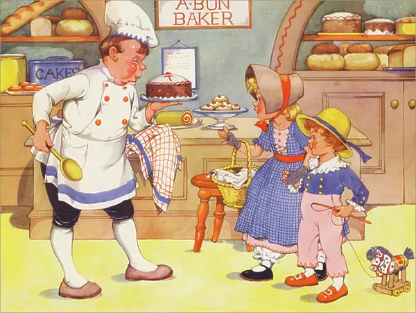 Pat-a-cake, pat-a-cake, baker's man (colour litho)