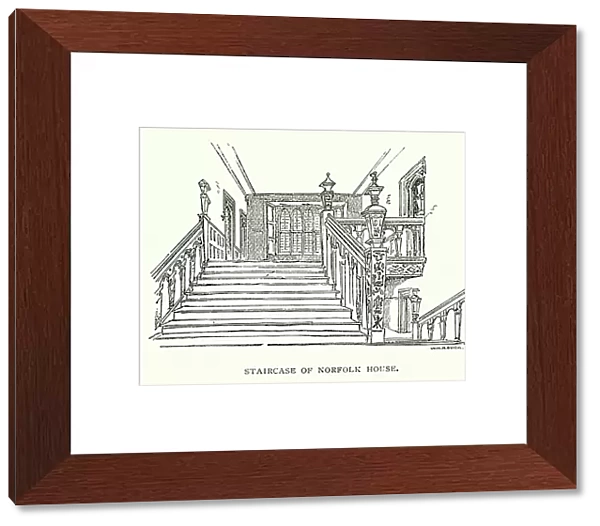 London: Staircase of Norfolk House (engraving)