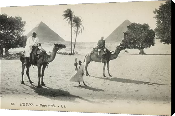 Egypt: Pyramids (b / w photo)