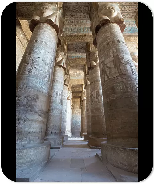 Outer hypostyle hall, temple of Hathor, Dendara, Egypt
