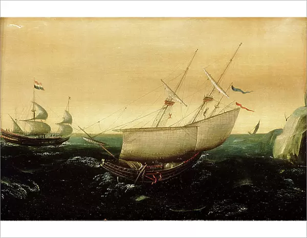A Dutch ship close-hauled, c.1610 (oil on panel)