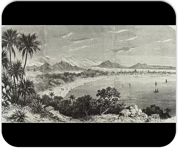 INDIA (c19th). View of Bombay from Madagascar Mountains. Illustration of 1880. Engraving. Private Collection ©Lorio / Iberfoto / Leemage