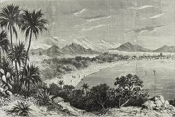 INDIA (c19th). View of Bombay from Madagascar Mountains. Illustration of 1880. Engraving. Private Collection ©Lorio / Iberfoto / Leemage