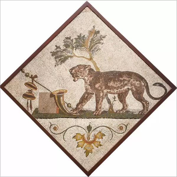 Panther with Dionysian symbols (mosaic)