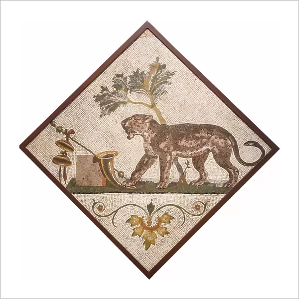 Panther with Dionysian symbols (mosaic)