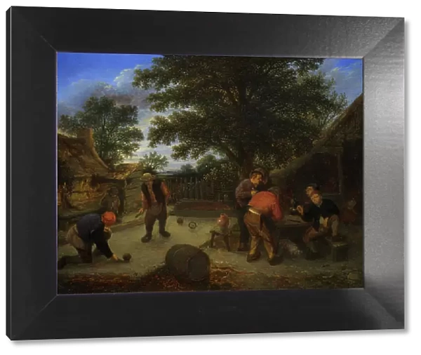 Ballplayers in the inn garden, c.1660 (oil on panel)