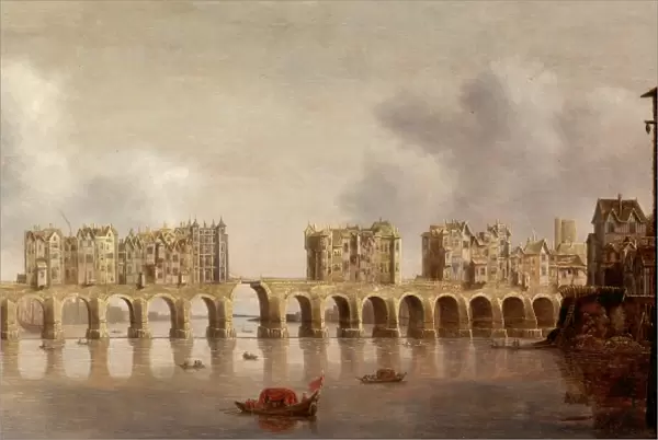 View of London Bridge Signed and dated, lower left: C. D. Jongh, Fexit 1632'