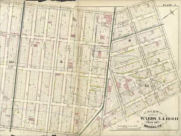 Plate 4: Part of Wards 3, 4, 10, & 11. City of Brooklyn