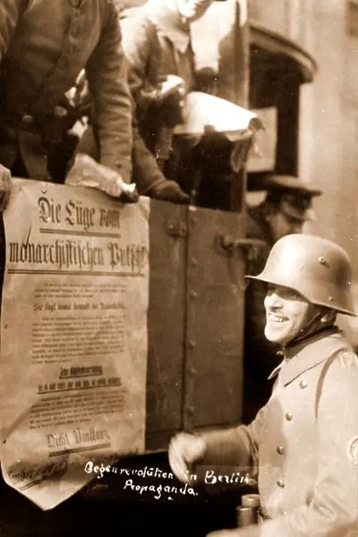 Anti-Revolution Propaganda, Berlin Germany 1920, refers to the Kapp Putsch, which