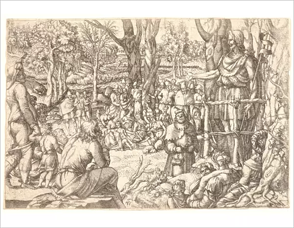 Anonymous (French). St. John Preaching, 16th century. Etching