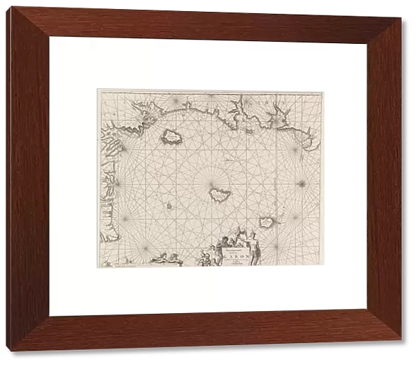 Sea chart of the coast of Equatorial Guinea, Gabon and Cameroon, print maker: Jan Luyken