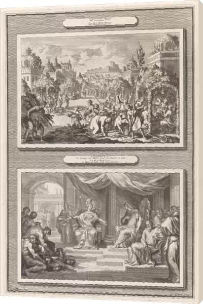 Feast of Tabernacles and Solomon and the Queen of Sheba, Jan Luyken, Hendrik Elandt