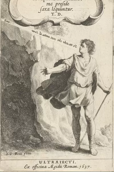 Boy with stick near cave, Jan Gerritsz. van Bronchorst, Aegidius Roman, 1637