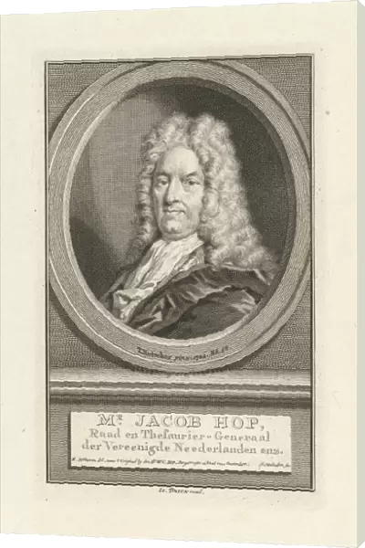Portrait of Jacob Hop, print maker: Jacob Houbraken, Theodorus Netscher, Hendrik Pothoven