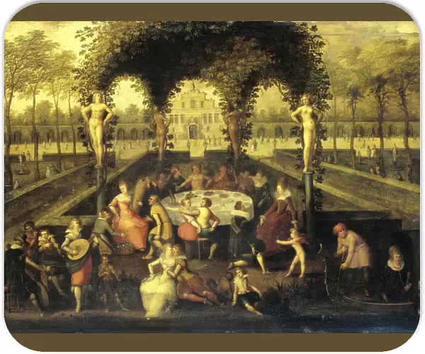 Venus, Bacchus and Ceres with Mortals in a Love Garden (Elegant Companionship under
