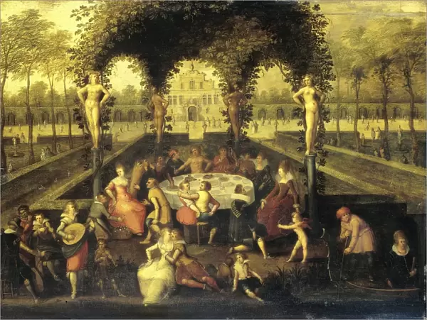 Venus, Bacchus and Ceres with Mortals in a Love Garden (Elegant Companionship under