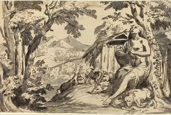 after Pietro Testa, The Prodigal Son, 18th century, pen and brown ink with gray wash