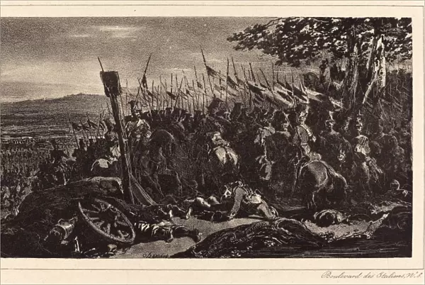 Nicolas-Toussaint Charlet (French, 1792 - 1845), Battle Scene, lithograph on India paper