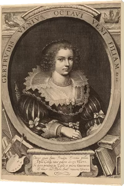 Lucas Emil Vorsterman (Flemish, 1595 - 1675), Gertrude van Veen, engraving on laid paper
